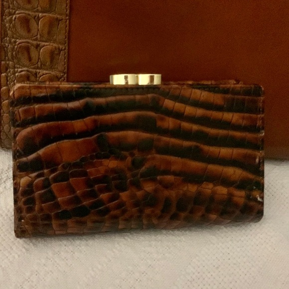 RARE Brahmin Vintage Handmade Brûlée Tuscan Satchel+Wallet Set w/Dust Bag - Picture 15 of 16